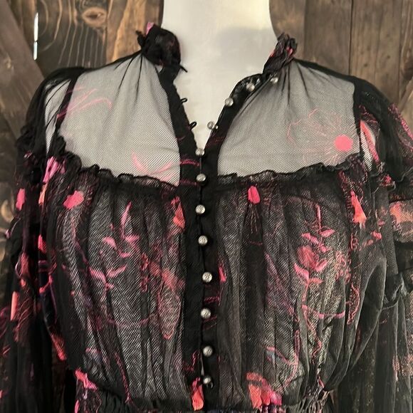 Free People TIME FOR SHINE - Blouse Sz- Small - Picture 9 of 16